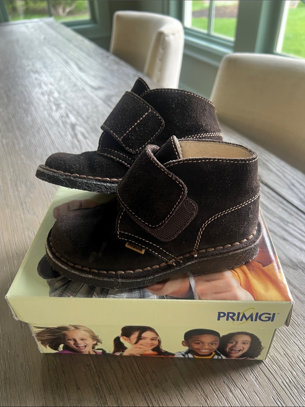 Primigi Brown Suede Toddler Ankle Boots with Velcro Strap size 25/US 8.5